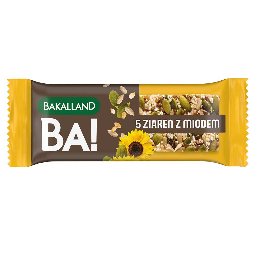 Bakalland Ba! Baton zbożowy 5 ziaren z miodem 40 g 